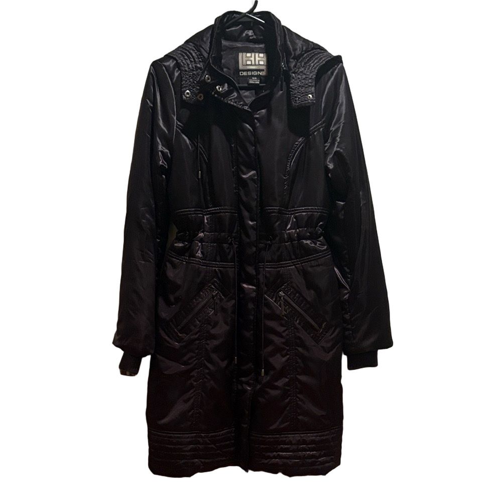 Black Quilted Trench Coat Medium
